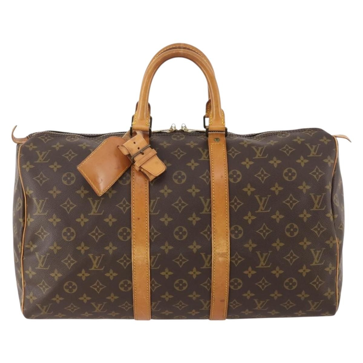 Louis Vuitton Keepall Bag Monogram Canvas Brown Canvas Travel Bag Bag (Authentic Pre-Loved)