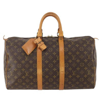 Louis Vuitton Keepall Bag Monogram Canvas Brown Canvas Travel Bag Bag (Authentic Pre-Loved)