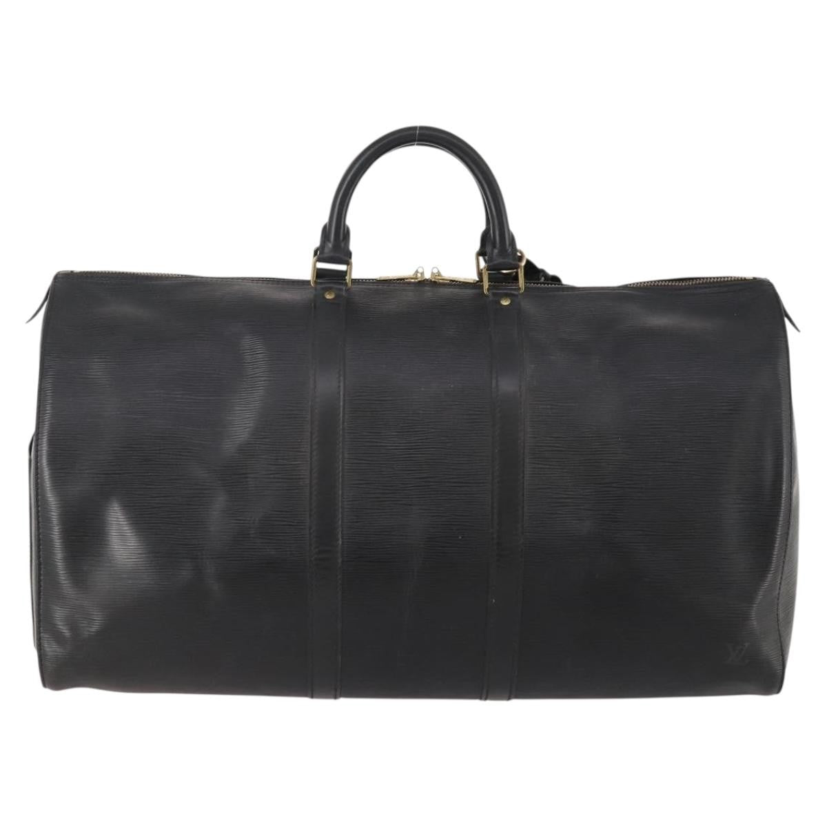 Louis Vuitton Keepall Bag Epi Leather Black Leather Travel Bag Bag (Pre-Loved)