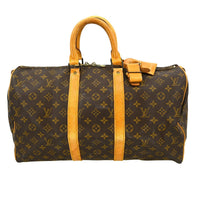 Louis Vuitton Keepall Bag Monogram Canvas Brown Canvas Travel Bag Bag (Authentic Pre-Loved)