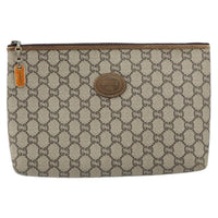 Gucci Zip Pouch Gg Canvas Beige Canvas Clutche & Pouche Bag (Authentic Pre-Loved)
