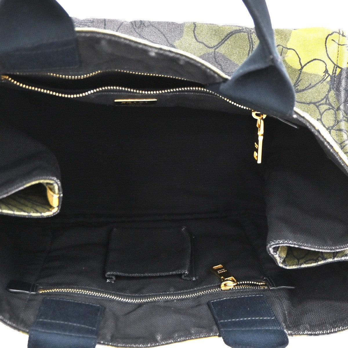 Prada Canapa Tote Printed Canvas Green Canvas Tote Bag Bag (Pre-Loved)