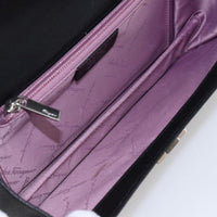 Salvatore Ferragamo Gancini Handbag Leather Black Leather Shoulder Bag Bag (Pre-Loved)