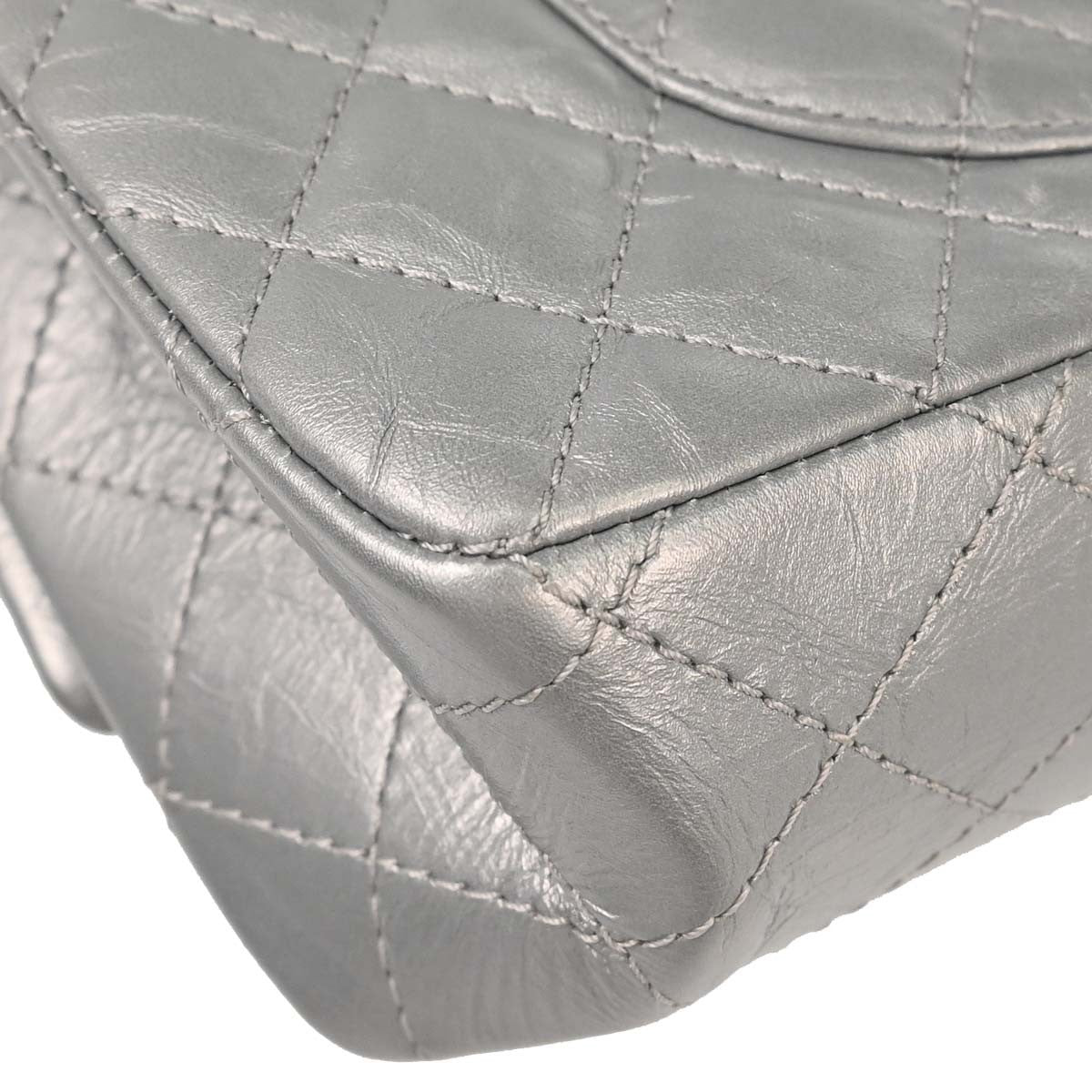 Chanel Reissue 2.55 Double Compartment Flap Bag Quilted Aged Calfskin Silver Calfskin Shoulder Bag Bag (Pre-Loved)
