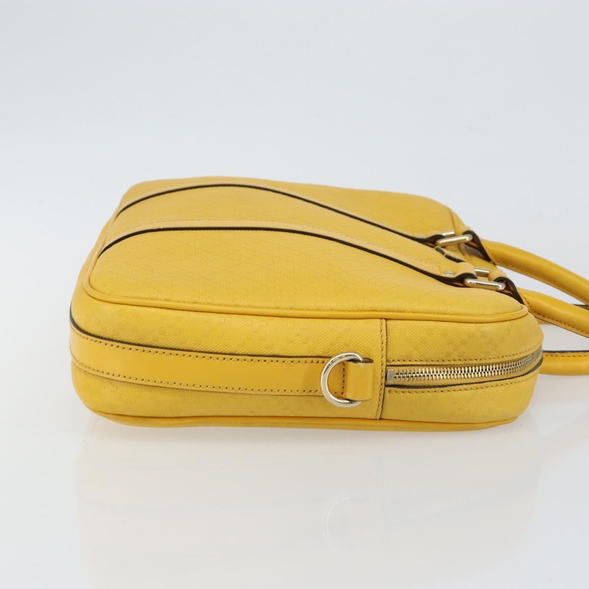 Gucci Diamante Bright Briefcase Leather Yellow Leather Bag (Pre-Loved)