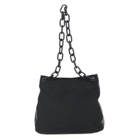 Prada Chain Shoulder Bag Tessuto Black Nylon Shoulder Bag Bag (Pre-Loved)