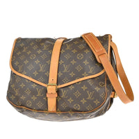 Louis Vuitton Saumur Handbag Monogram Canvas Brown Canvas Shoulder Bag Bag (Authentic Pre-Loved)