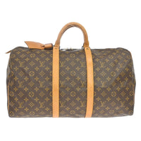Louis Vuitton Keepall Bag Monogram Canvas Brown Canvas Travel Bag Bag (Authentic Pre-Loved)