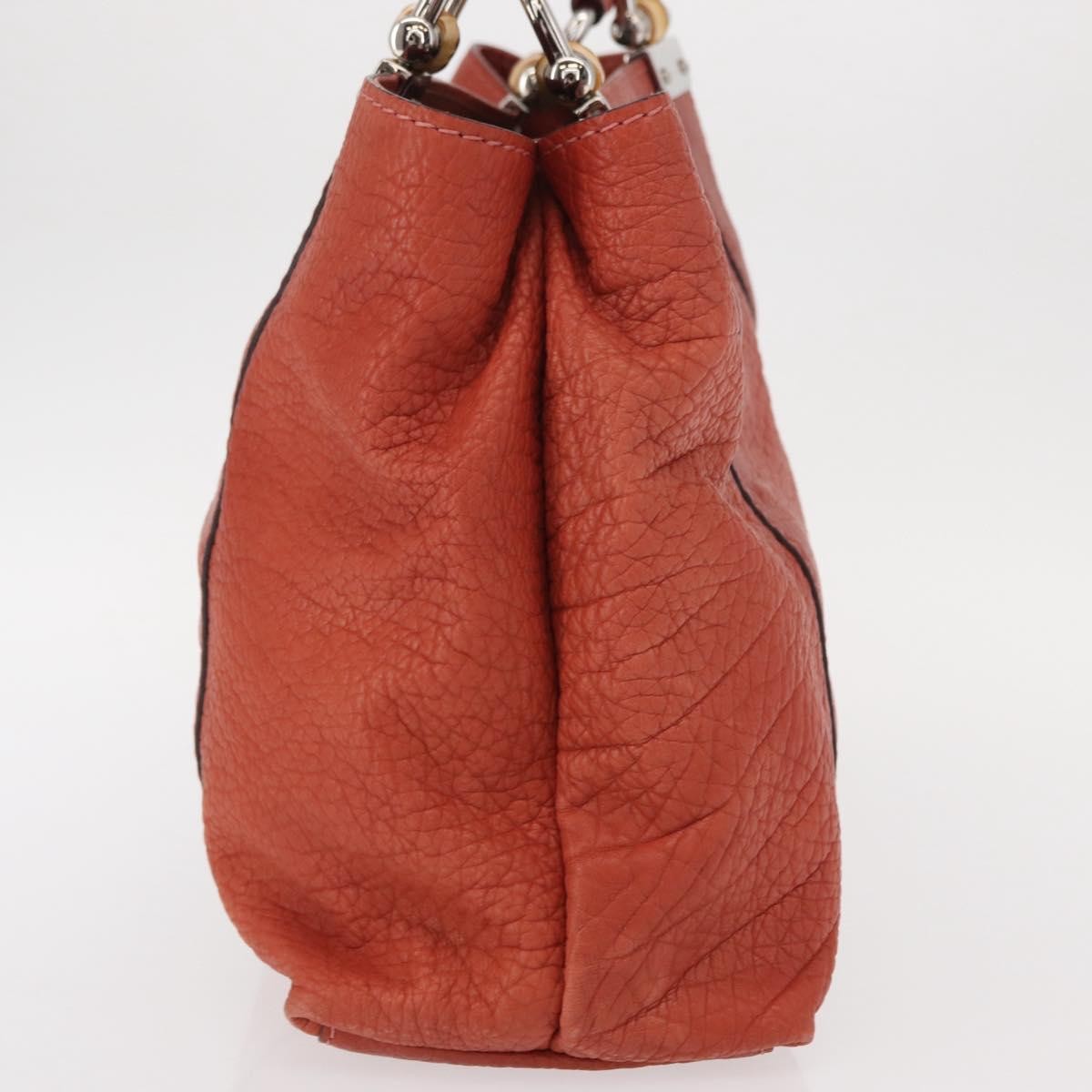 Gucci Vintage Bamboo Handle Bag Leather Red Leather Handbag (Authentic Pre-Loved)