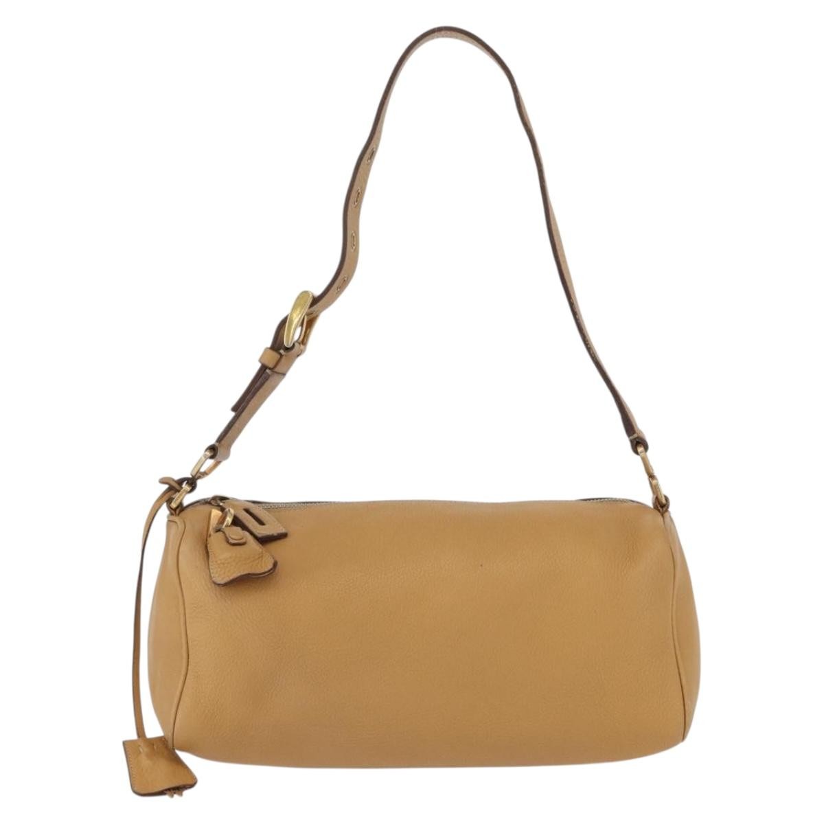 Prada Vintage Shoulder Bag Leather Brown Leather Shoulder Bag Bag (Authentic Pre-Loved)