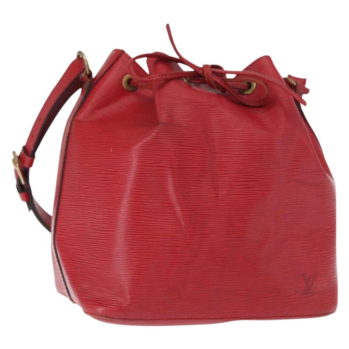 Louis Vuitton Petit Noe Handbag Epi Leather Red Leather Shoulder Bag Bag (Authentic Pre-Loved)