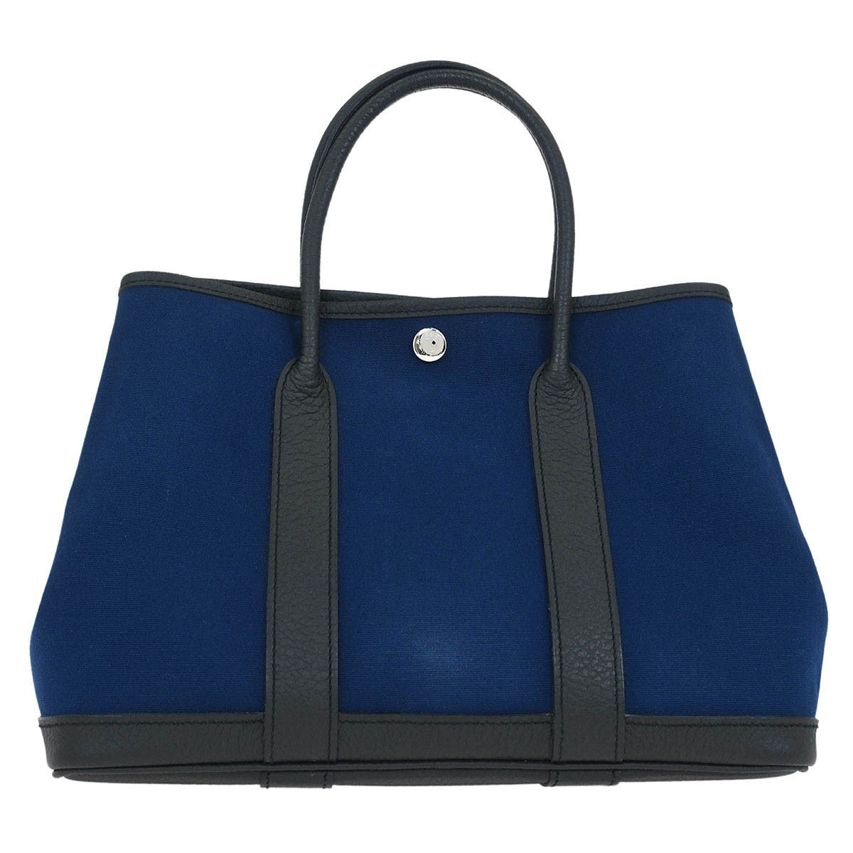 Hermes Garden Party Tote Toile And Leather Navy Canvas Tote Bag Bag (Authentic Pre-Loved)