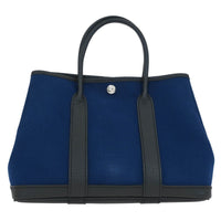 Hermes Garden Party Tote Toile And Leather Navy Canvas Tote Bag Bag (Authentic Pre-Loved)