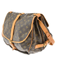 Louis Vuitton Saumur Handbag Monogram Canvas Brown Canvas Shoulder Bag Bag (Authentic Pre-Loved)