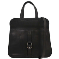 Hermes Halzan Bag Clemence Black Leather Tote Bag Bag (Authentic Pre-Loved)