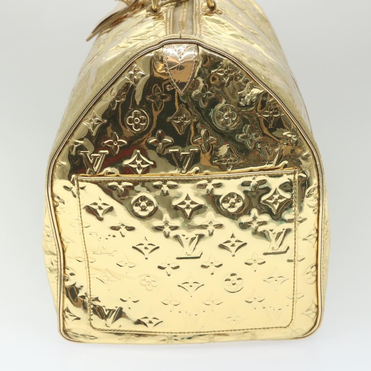 Louis Vuitton Keepall Bag Monogram Miroir Pvc Gold Patent_Leather Travel Bag Bag (Authentic Pre-Loved)