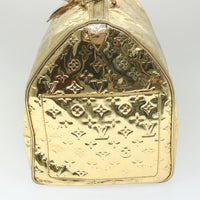 Louis Vuitton Keepall Bag Monogram Miroir Pvc Gold Patent_Leather Travel Bag Bag (Authentic Pre-Loved)