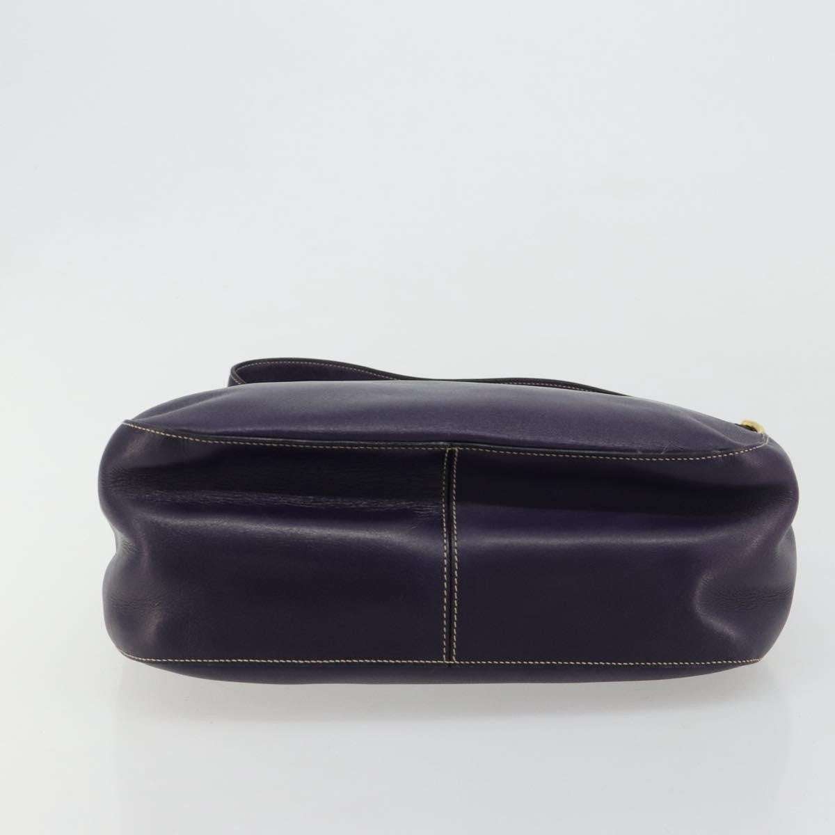 Prada Chain Shoulder Bag Leather Purple Leather Handbag (Authentic Pre-Loved)