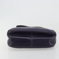 Prada Chain Shoulder Bag Leather Purple Leather Handbag (Authentic Pre-Loved)