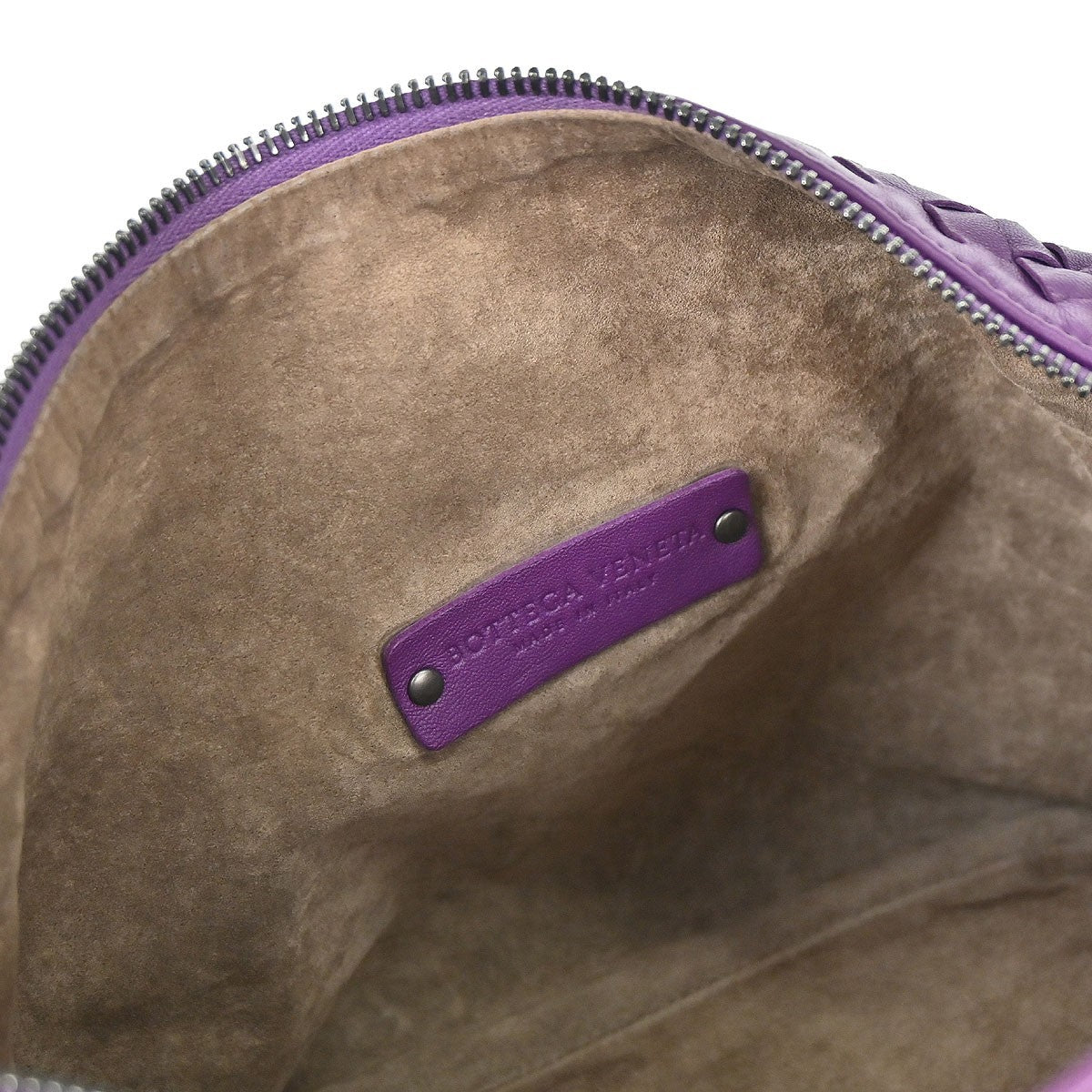 Bottega Veneta Zip Hobo Intrecciato Nappa Purple Leather Handbag (Pre-Loved)