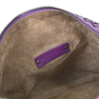 Bottega Veneta Zip Hobo Intrecciato Nappa Purple Leather Handbag (Pre-Loved)