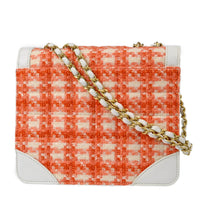 Chanel Vintage Chocolate Bar Cc Flap Bag Quilted Tweed Orange Tweed Clutche & Pouche Bag (Authentic Pre-Loved)