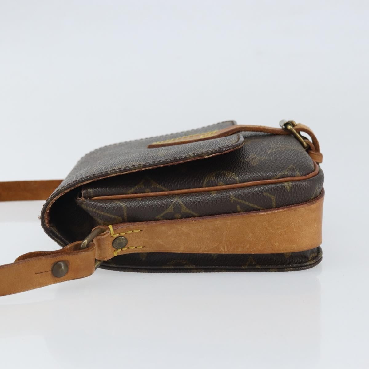 Louis Vuitton Cartouchiere Handbag Monogram Canvas Brown Canvas Shoulder Bag Bag (Authentic Pre-Loved)