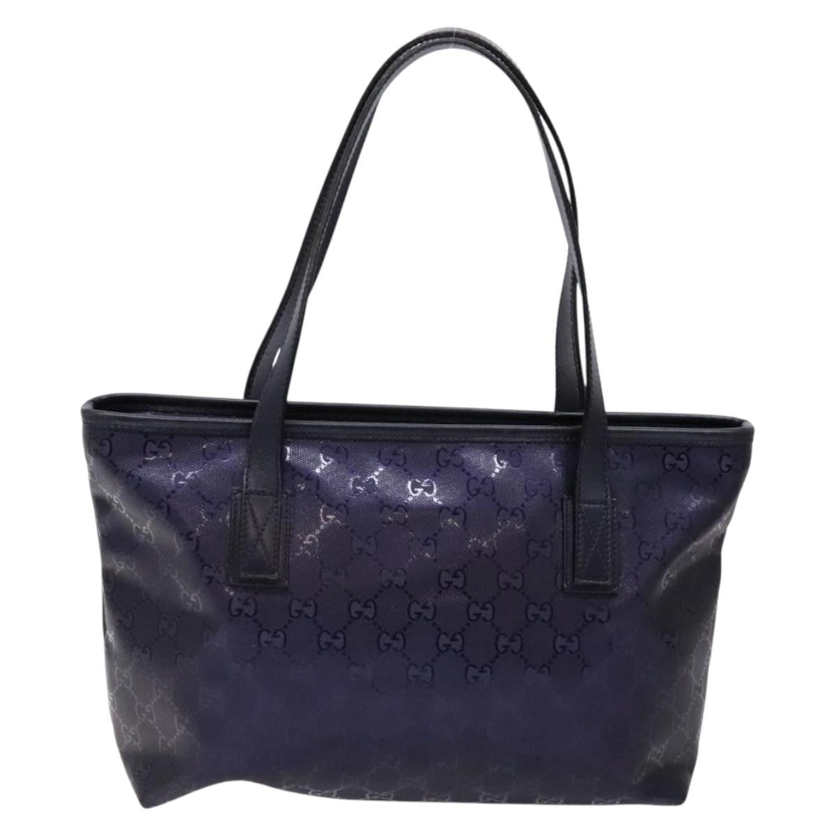 Gucci Plus Tote Gg Imprime Navy Canvas Tote Bag Bag (Pre-Loved)