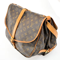 Louis Vuitton Saumur Handbag Monogram Canvas Brown Canvas Shoulder Bag Bag (Authentic Pre-Loved)