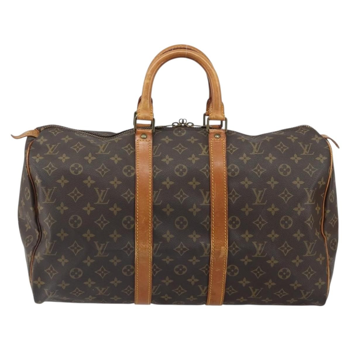 Louis Vuitton Keepall Bag Monogram Canvas Brown Canvas Travel Bag Bag (Authentic Pre-Loved)