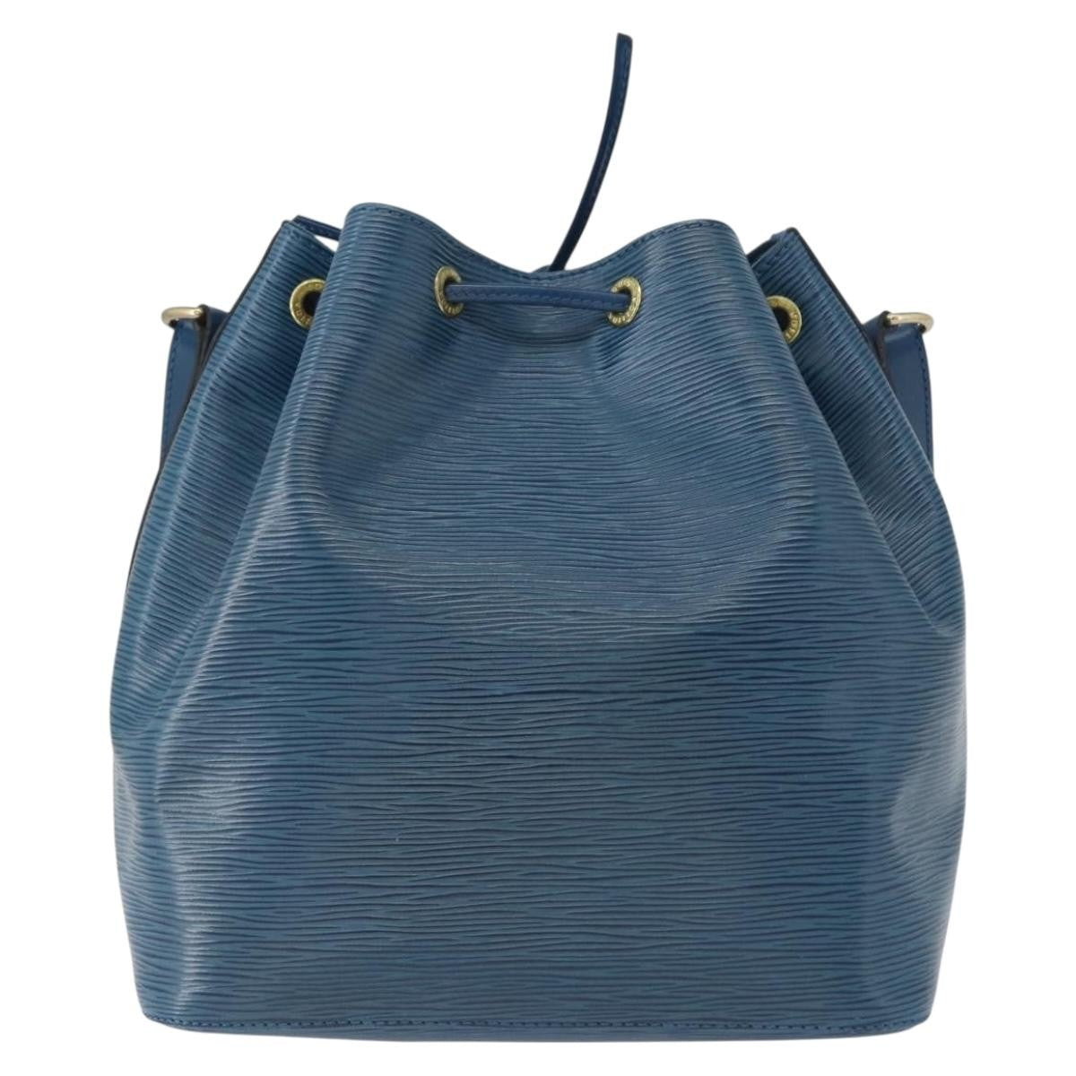Louis Vuitton Petit Noe Handbag Epi Leather Blue Leather Shoulder Bag Bag (Pre-Loved)