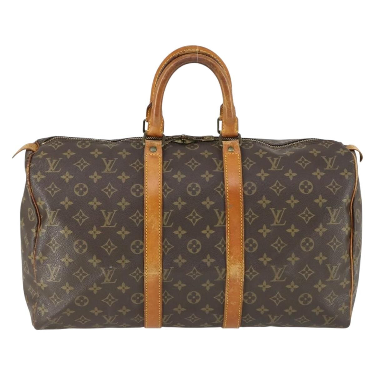 Louis Vuitton Keepall Bag Monogram Canvas Brown Canvas Travel Bag Bag (Pre-Loved)
