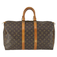 Louis Vuitton Keepall Bag Monogram Canvas Brown Canvas Travel Bag Bag (Pre-Loved)