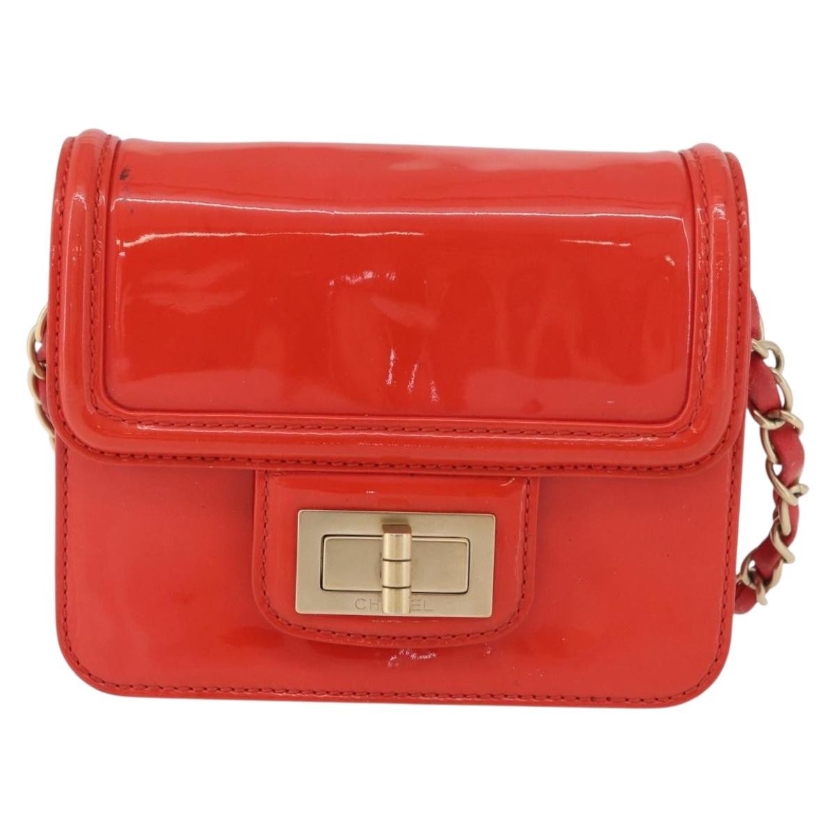 Chanel Reissue 2.55 Clutch Patent Leather Red Patent_Leather Shoulder Bag Bag (Authentic Pre-Loved)