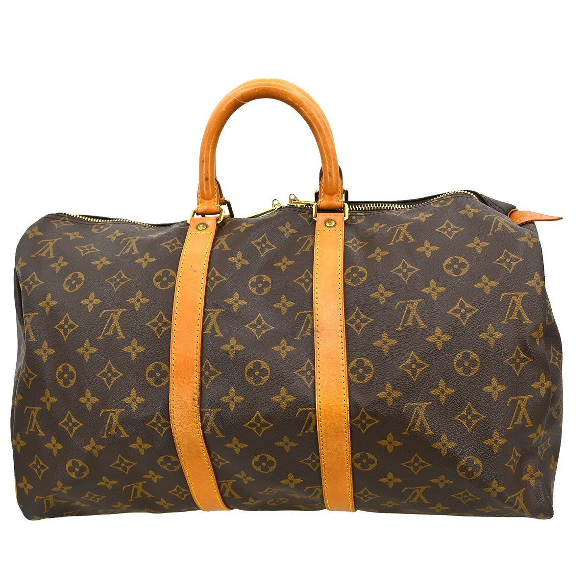 Louis Vuitton Keepall Bag Monogram Canvas Brown Canvas Travel Bag Bag (Authentic Pre-Loved)