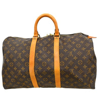 Louis Vuitton Keepall Bag Monogram Canvas Brown Canvas Travel Bag Bag (Authentic Pre-Loved)