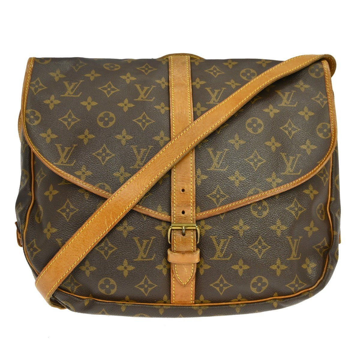 Louis Vuitton Louis Vuitton Saumur Messenger Bag Monogram Canvas Brown Canvas Handbag (Authentic Pre-Loved)