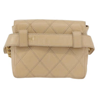 Chanel Cc Flap Belt Bag Quilted Lambskin Beige Leather Clutche & Pouche Bag (Authentic Pre-Loved)
