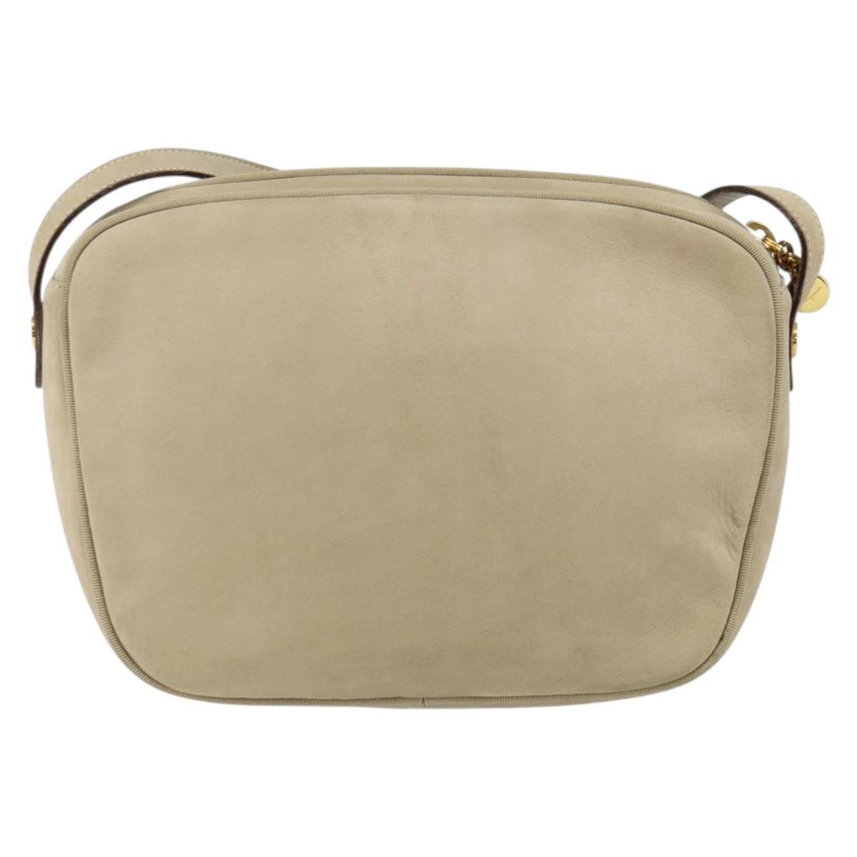 Salvatore Ferragamo Vala Shoulder Bag Suede Beige Suede Shoulder Bag Bag (Pre-Loved)