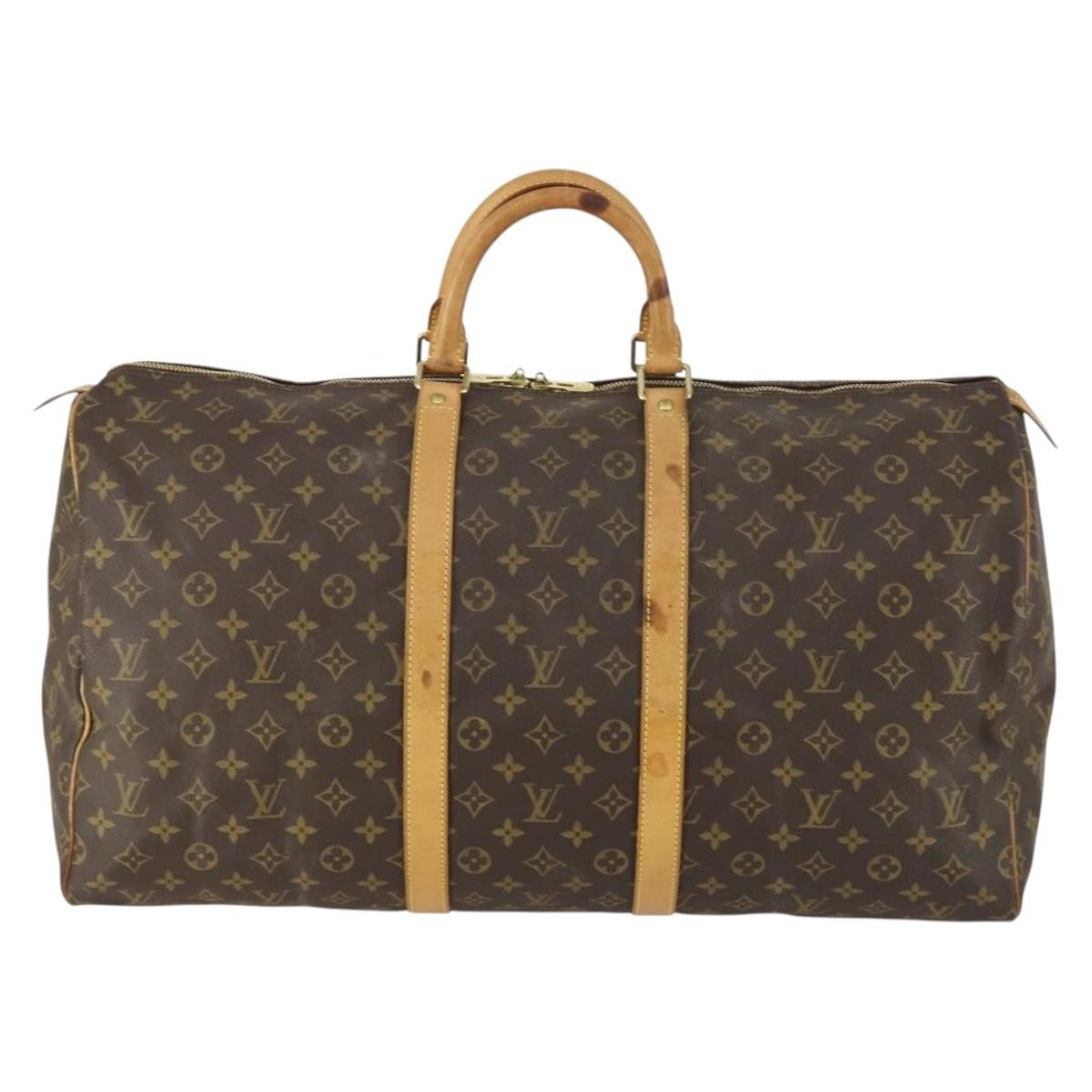 Louis Vuitton Keepall Bag Monogram Canvas Brown Canvas Travel Bag Bag (Authentic Pre-Loved)