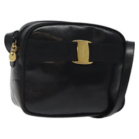 Salvatore Ferragamo Vara Bow Camera Shoulder Bag Leather Black Leather Shoulder Bag Bag (Authentic Pre-Loved)