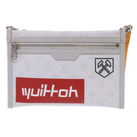 Louis Vuitton Double Flat Messenger Bag Limited Edition Logo Story Monogram Canvas And Denim Multicolour Canvas Clutche & Pouche Bag (Pre-Loved)