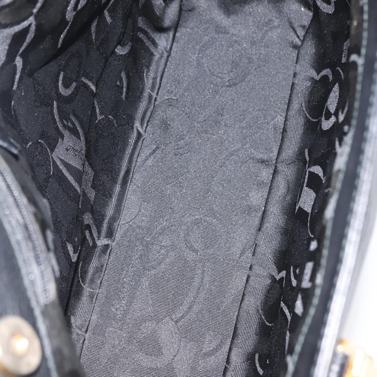 Salvatore Ferragamo Gancini Tote Leather Black Leather Tote Bag Bag (Authentic Pre-Loved)