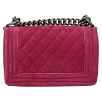 Chanel Boy Flap Bag Quilted Velvet Pink Velvet Shoulder Bag Bag (Authentic Pre-Loved)