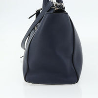 Bally Vintage Handbag Leather Navy Leather Handbag (Pre-Loved)