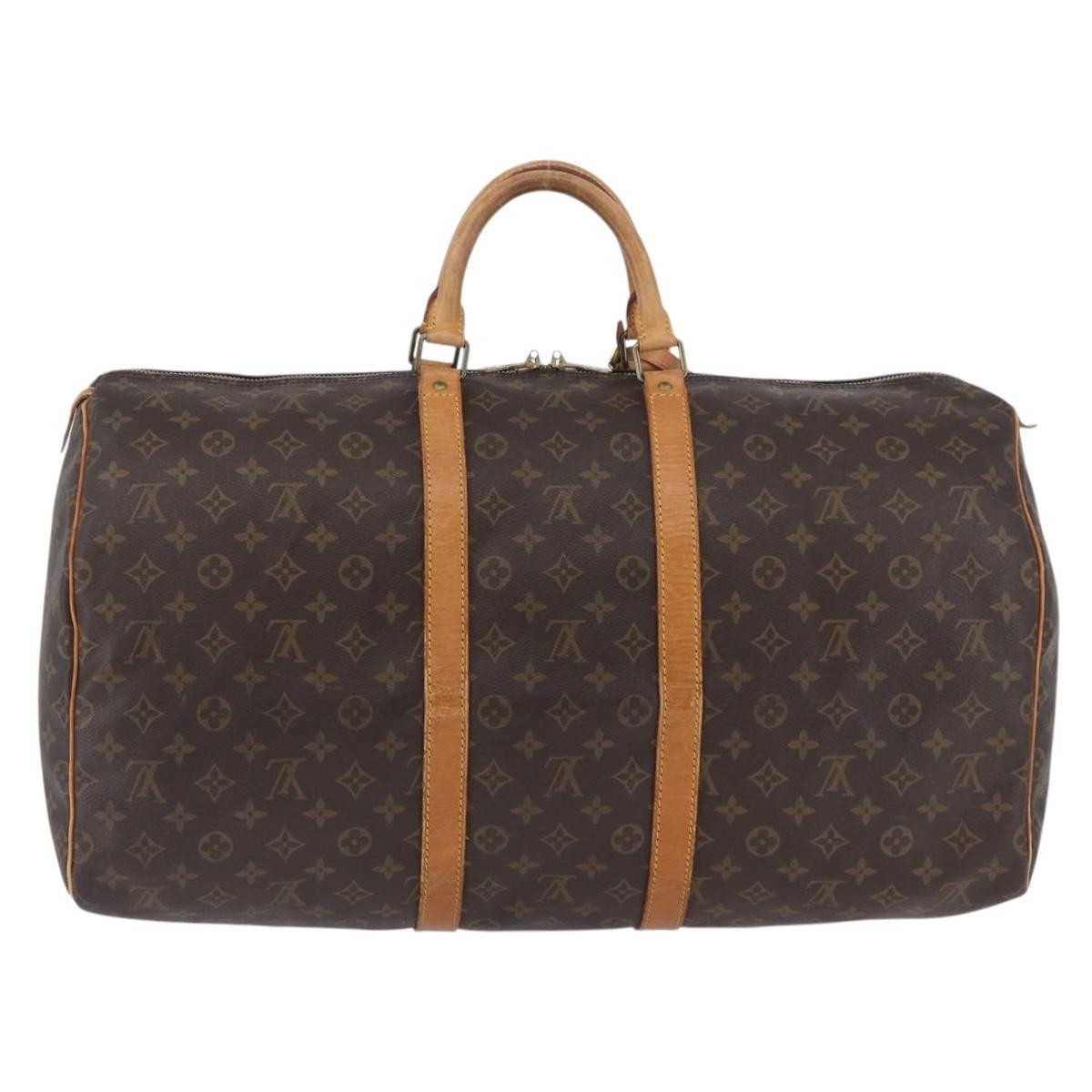 Louis Vuitton Keepall Bag Monogram Canvas Brown Canvas Travel Bag Bag (Pre-Loved)