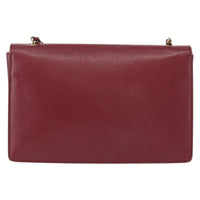 Salvatore Ferragamo Vala Chain Shoulder Bag Leather Burgundy Leather Shoulder Bag Bag (Authentic Pre-Loved)