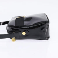 Salvatore Ferragamo Vara Bow Camera Shoulder Bag Patent Leather Black Patent_Leather Shoulder Bag Bag (Authentic Pre-Loved)