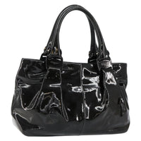 Salvatore Ferragamo Vintage Tote Bag Patent Leather Black Patent_Leather Tote Bag Bag (Pre-Loved)
