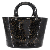 Chanel Cc No.5 Shopping Tote Perforated Patent Black Patent_Leather Tote Bag Bag (Authentic Pre-Loved)